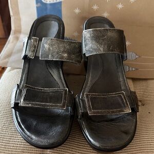 Naot Metallic Black Sandals